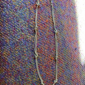 Ann Taylor LOFT Silver Minimalist chain & knot Necklace